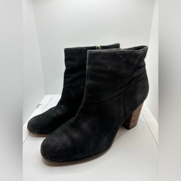 Cole Haan Black Cassidy Bootie Nubuck Leather Zip Ankle Boots Size 7 - Picture 3 of 8